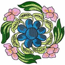 Flowers And Tree Embroidery Design 1